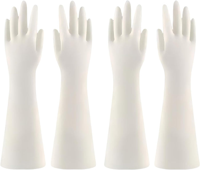 18 inch Durable White Nitrile Gloves, Reusable Household Kitchen Cleaning, Dishwashing, Anti Slip,Powder Free