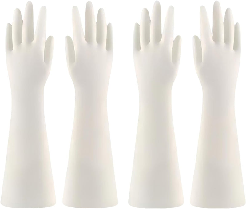 18 inch Durable White Nitrile Gloves, Reusable Household Kitchen Cleaning, Dishwashing, Anti Slip,Powder Free