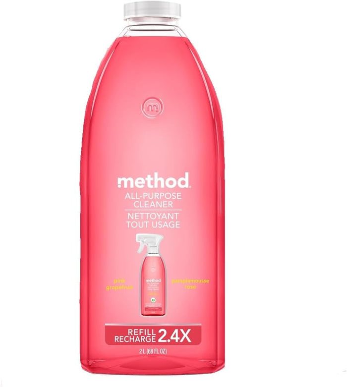 Method All-Purpose Cleaner Spray, Pink Grapefruit, Plant-Based and Biodegradable Formula Perfect for Most Counters, Tiles and More, 28 Fl Oz, (Pack of 4)