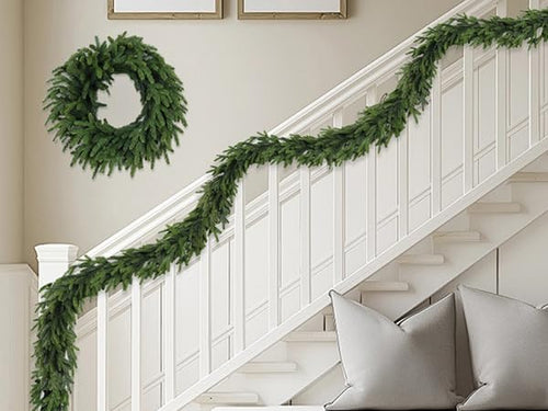 6Ft Christmas Garland Realistic Fuller,Natural Droopy,Lifelike Xmas Green Pine Cedar Mantle Garland for Table Mantle Wall Yard Fireplace Staircase, Garlands for Decoration Christmas Indoor Outdoor