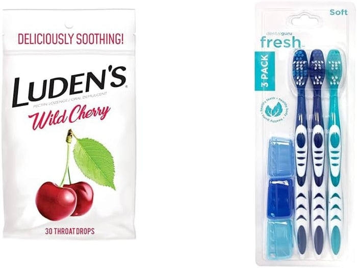 Luden's Sore Throat Relief Lozenges for Minor Everyday Irritation & Dry Mouth, Wild Cherry Flavored Drops, 30 Count