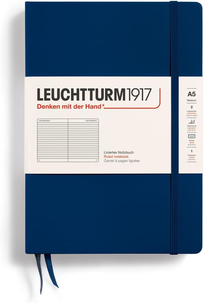 LEUCHTTURM1917 - Notebook Hardcover Medium A5-251 Numbered Pages for Writing and Journaling (Olive, Dotted)