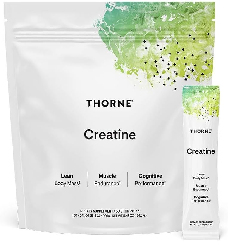 THORNE Creatine - Micronized Creatine Monohydrate Powder - Support for Muscles & Cognitive Function* - for Women & Men - Unflavored - NSF Certified for Sport - 5 g per Serving - 90 Servings