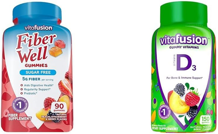 Vitafusion Fiber Well Gummy Vitamins, 90 Count (Packaging May Vary)