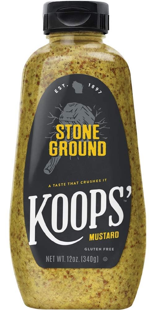 Koops' Original Yellow Mustard – Gourmet Mustard, Gluten-Free, Kosher, Made in USA, From Quality Mustard Seeds, Yellow Mustard Sauce – 12 Oz, Pack of 12