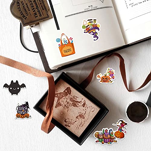 100PCS Non-Repeating Halloween Pumpkin Theme Stickers, Vinyl Waterproof Holiday Stickers,Halloween Goodie Bag Stuffers, Kids and Youth Adult Party Favors Gifts Party Supplies Decorations