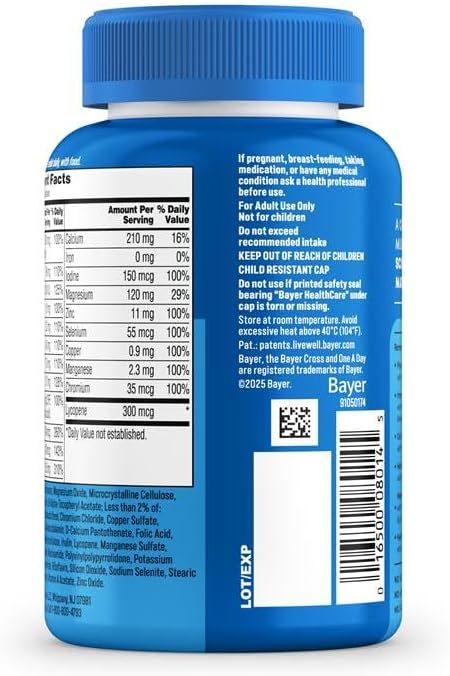 One A Day Multivitamin for Men - Daily Mens Multivitamins with Vitamin D, Zinc, Folic Acid, and B Vitamins, Physical Energy Support, 200 Ct (Packaging May Vary)