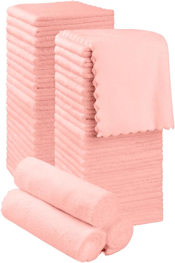 Orighty Washcloths 48 Pack, Ultra Soft Face Cloths 12 x 12 inch, Absorbent & Quick Drying Coral Velvet Washcloth Bulk, Multi-Purpose Face Cloth for Household, Cleansing and Sport (Grey)