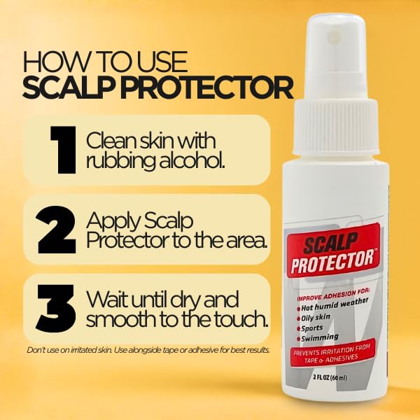 Goodscious Scalp Protector, Pre-Bonding Scalp Care Barrier for Hair System Adhesive Tape & Lace Glue, Enhances Wig Adhesive Hair Glue Performance, Skin Protectant from Irritation, 2 oz Spray Bottle