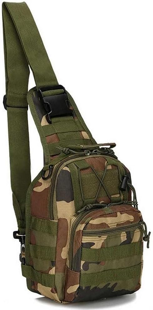Viriber Tactical Backpack, Waterproof Military Cross-body Molle Sling Shoulder Backpack Chest Bag for Outdoor Every Day Carry Black
