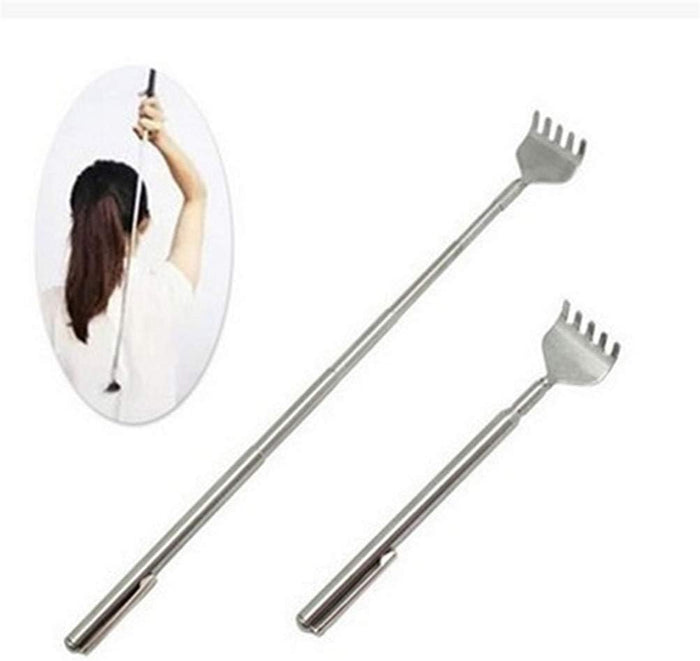 Back Scratcher Massager Stainless Steel Portable Telescopic Back Itch Scratcher Heath Care(Silver Color)