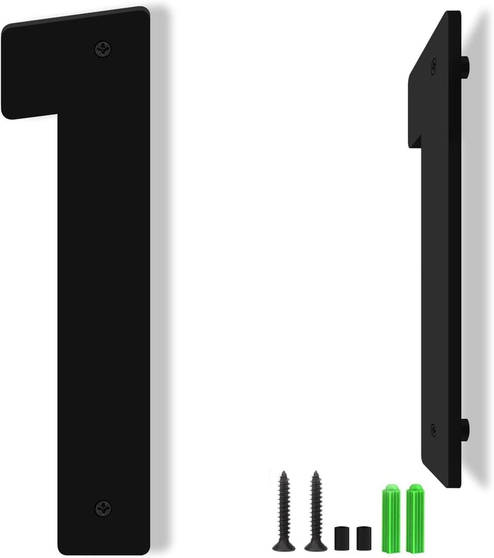 8 Inch Floating Black Acrylic House Numbers Letters, House Address Numbers for Outside, Modern Acrylic Letters, Black Address Letter and Number for Home Office Yard (A)