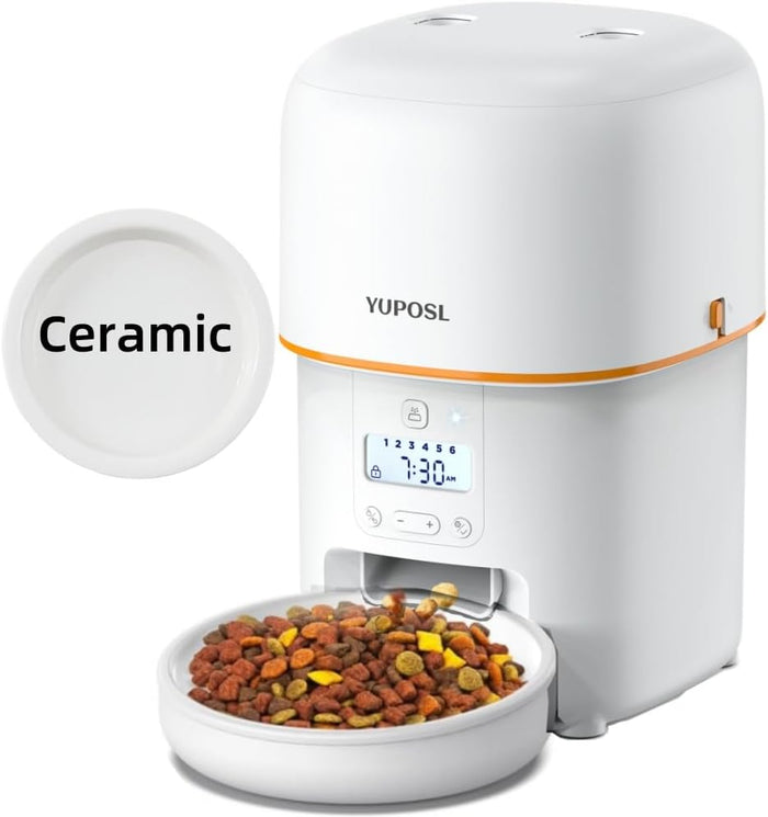 Automatic Cat Feeders - 2L Cat Food Dispenser Easy to Use, Timed Automatic Pet Feeder with Over 180-day Battery Life, 1-6 Meals Dry Food Programmable Portion Control Also for Dogs