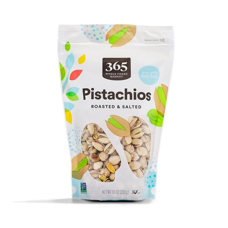 365 by Whole Foods Market, Roasted Unsalted Pistachios, 10 Ounce (Pack of 2)