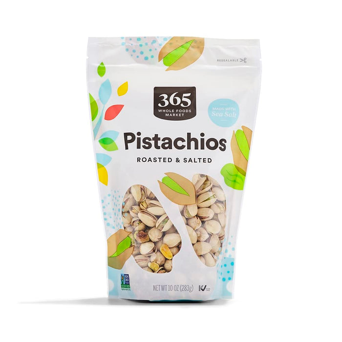 365 by Whole Foods Market, Roasted Unsalted Pistachios, 10 Ounce (Pack of 2)