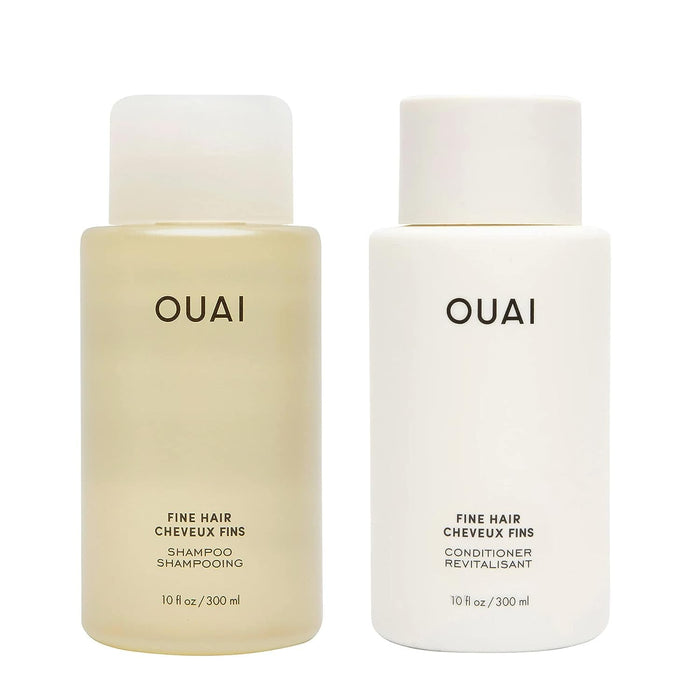 OUAI Medium Hair Shampoo and Conditioner Set - Sulfate-Free Shampoo and Conditioner for Women & Men - Made with Keratin, Shea Butter & Avocado Oil - Free of Parabens & Phthalates (10 Fl Oz)