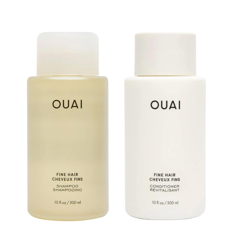 OUAI Medium Hair Shampoo and Conditioner Set - Sulfate-Free Shampoo and Conditioner for Women & Men - Made with Keratin, Shea Butter & Avocado Oil - Free of Parabens & Phthalates (10 Fl Oz)