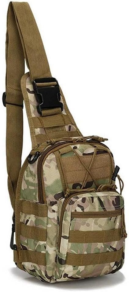 Viriber Tactical Backpack, Waterproof Military Cross-body Molle Sling Shoulder Backpack Chest Bag for Outdoor Every Day Carry Black