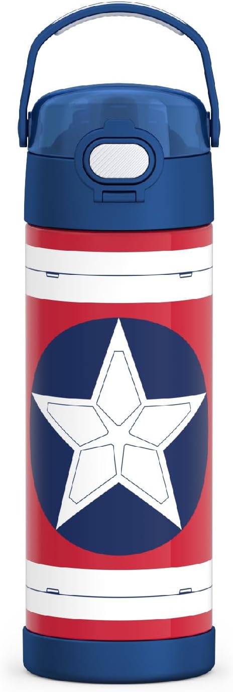 THERMOS FUNTAINER Stainless Steel Bottle 16 Ounce with Wide Spout Lid