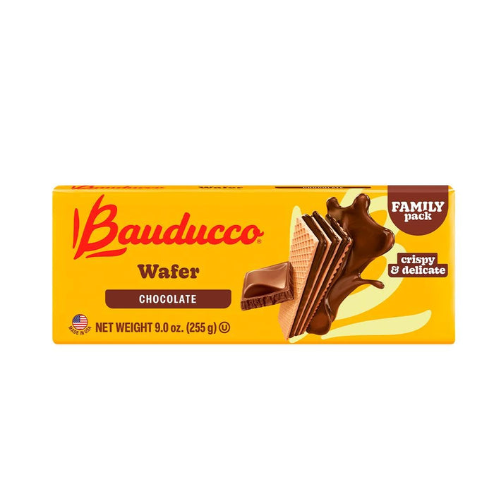 Bauducco Chocolate Wafers - Crispy Wafer Cookies With 3 Delicious, Indulgent, Decadent Layers of Chocolate Flavored Cream - Delicious Sweet Snack or Desert - 5.0 oz (Pack of 1)