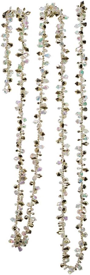 Kurt Adler H2086GO Gold And Irridescent Bead Christmas Tree Garland (9 Feet)