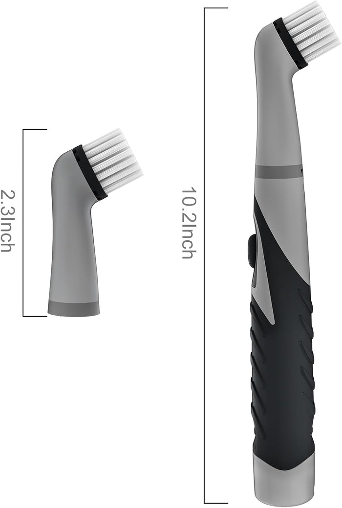 Electric Cleaning Brush with 4 in 1 Multiple Brush Heads, Indoor Household Cordless Motorized Brush for Bathroom Toilet Kitchen Tile Crevice(Black)