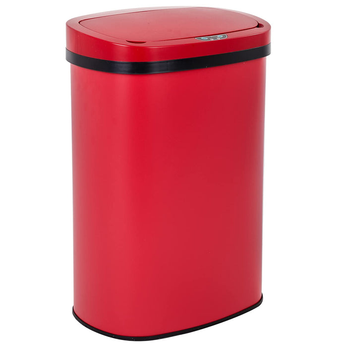 BestOffice | 13 Gallon Trash Can with Lid | Automatic Touchless Garbage Can | Odor Control | Modern Oval Design | Easy to Clean | Stainless Steel | Fits Any Kitchen, Bathroom, Office or Home