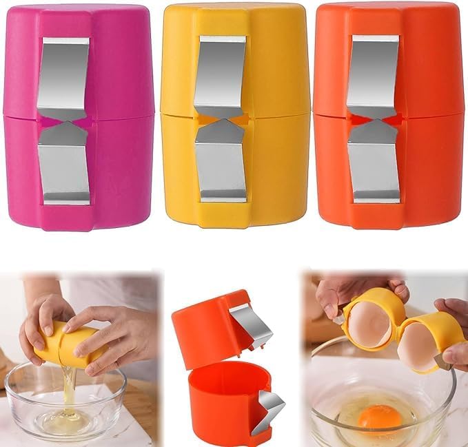 Household Egg Shell Opener,2025 Upgraded Egg Shell Opener for Hard Boiled,Mini Portable Handheld Egg Cracker Tool,Multifunctional Kitchen Gadgets (3 Pcs (Pink))