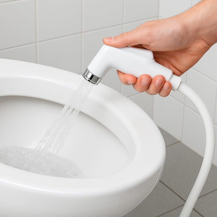 WOYO ABS Plastic Health Faucet Jet Spray with Wall Hook & Screws for Toilet, Baby Care, Pet Bathing & Floor Cleaning High Pressure Leakproof Nozzle Pack of 1 (Style-2)