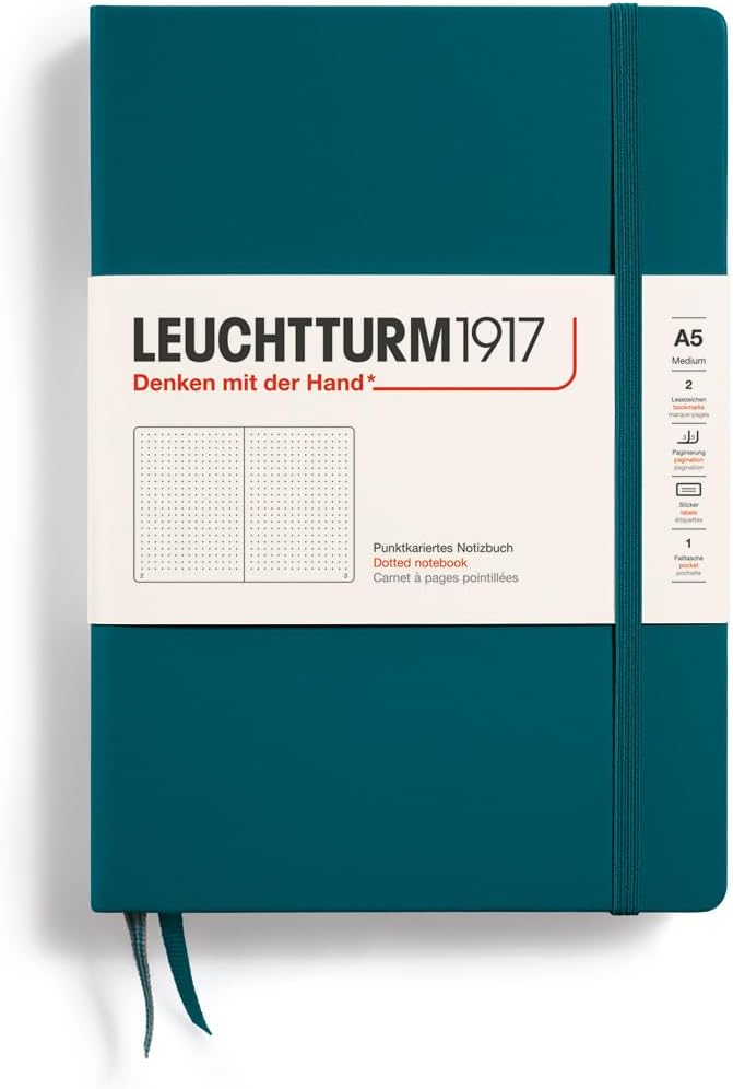 LEUCHTTURM1917 - Notebook Hardcover Medium A5-251 Numbered Pages for Writing and Journaling (Rising Sun, Dotted)