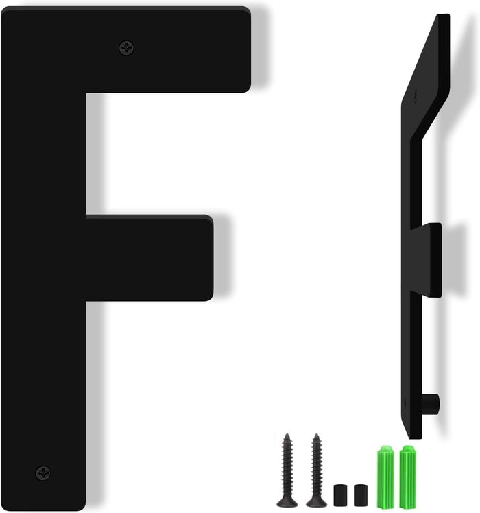 8 Inch Floating Black Acrylic House Numbers Letters, House Address Numbers for Outside, Modern Acrylic Letters, Black Address Letter and Number for Home Office Yard (A)