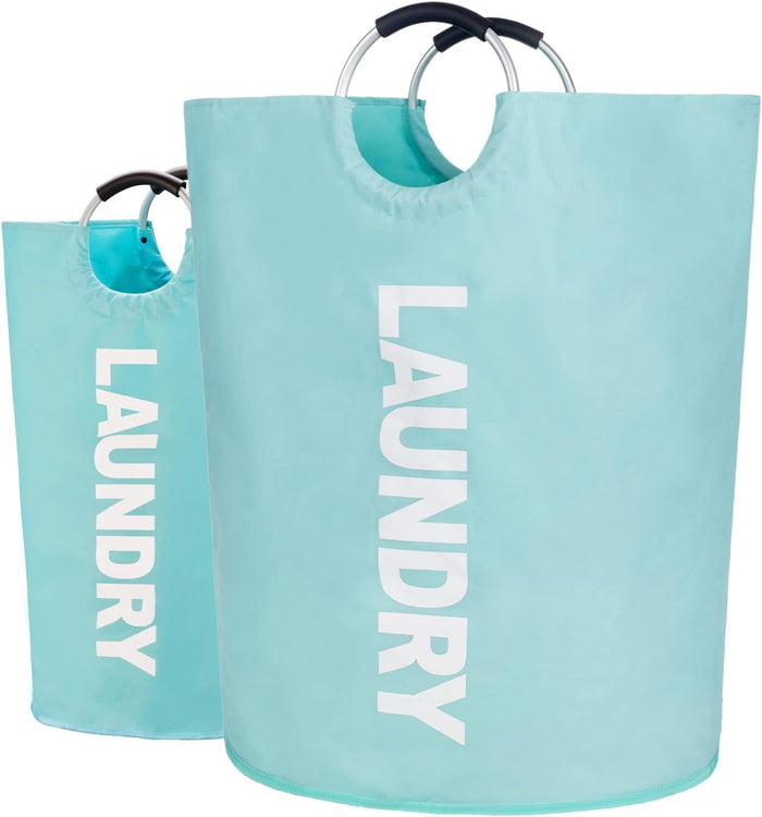 Twira 90L Large Laundry Basket, Laundry Hamper Stands Up Well, Laundry Bag with Padded Handles, Waterproof Clothes Bin Collapsible, Clothes Hamper for Bathroom, Laundry, College (Black)