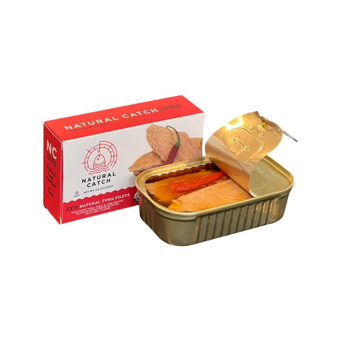 Natural Catch Tuna White Albacore Filets, Hand Cut, Pole & Line Caught, 120 Calories Gluten-Free, Paleo, Keto Friendly, Premium Albacore Tuna in Water (4.4 oz per can- Pack of 12)