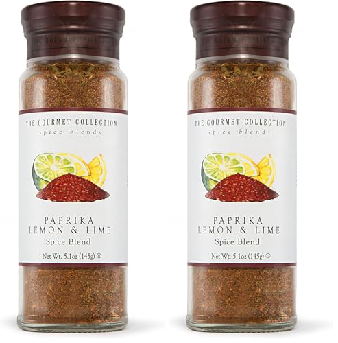 The Gourmet Collection Seasoning Blend, Paprika Lemon & Lime Spice, Cooking Seasoning for Chicken, Fish, Eggs, Mexican & Spanish Dishes. 156 Servings.