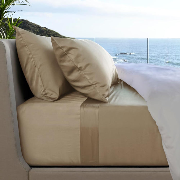 Cariloha Resort 4-Piece Sateen Sheet Set | Blue Lagoon | Queen | Viscose Material | Thermal-Regulating, Extra Soft Cooling Sheets