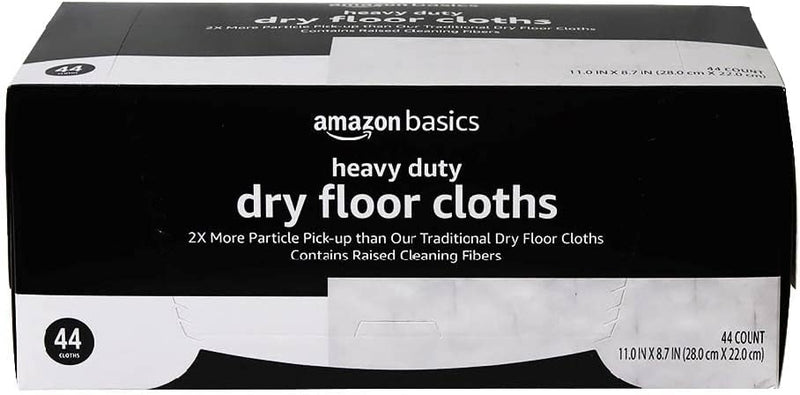 Amazon Basics Wet & Dry Sweeper Kit (1 Sweeper Handle, 7 Heavy Duty Dry Cloths, 3 Wet Floor Cloths) Pack of 1