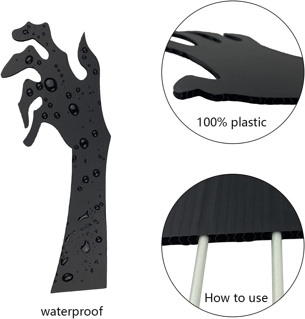 Anditoy 5 Pack Halloween Black Hands Yard Signs with Stakes Scary Silhouette Halloween Decorations for Outdoor Yard Lawn Garden Decor