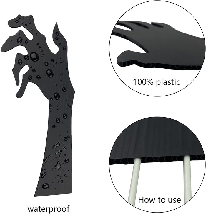 Anditoy 5 Pack Halloween Black Hands Yard Signs with Stakes Scary Silhouette Halloween Decorations for Outdoor Yard Lawn Garden Decor