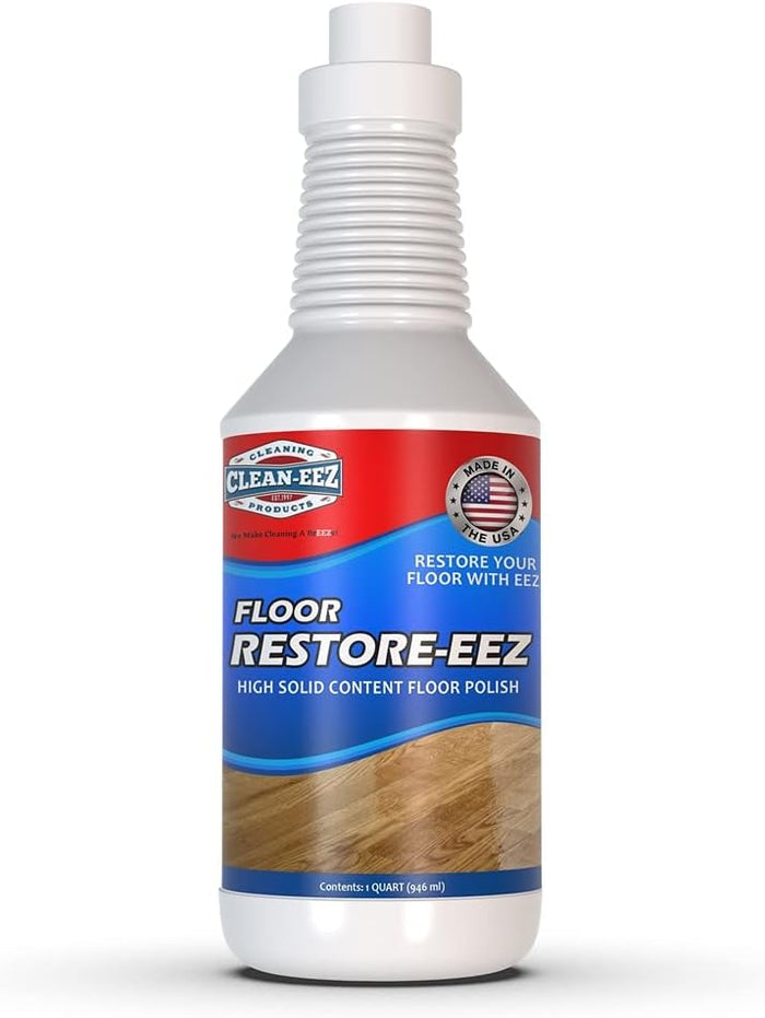 Clean-eez Ultimate Floor Restorer & Polish - Revitalize, Protect, Shine Wood, Laminate, Vinyl, Bamboo, Slate, Terracotta & More (1 Bottle W/Microfiber)
