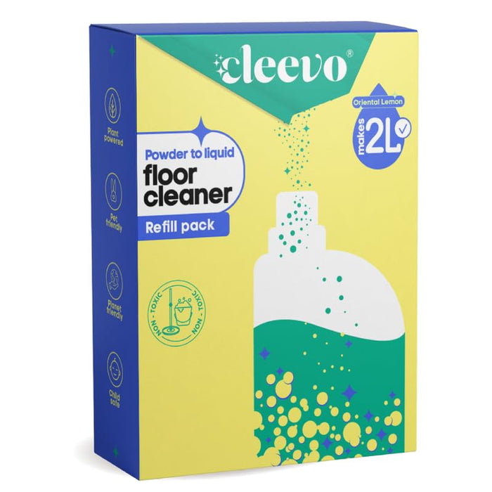Cleevo Floor Cleaner Liquid (5L Refill Pack) | 1 Pouch = 1L Natural Disinfectant Floor Cleaners for Mops | Chlorine-Free Surface Cleaner, Eco-Friendly All-Purpose Floor Cleaning Liquid (Zesty Lemon)