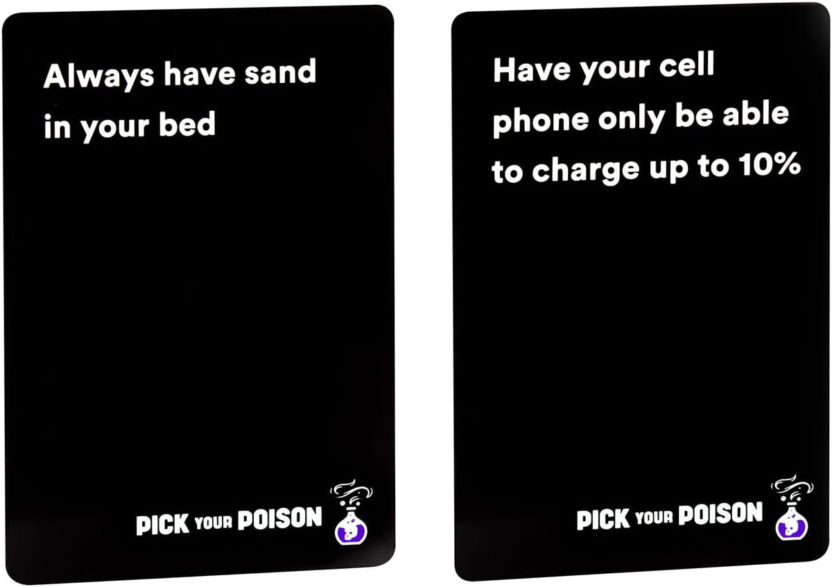 Pick Your Poison Party Game + Family Expansion Set - The “What Would You Rather Do?” Card Game for Kids, Teens, College Students, Adults, at Fun Parties and Board Games Night with Your Friends