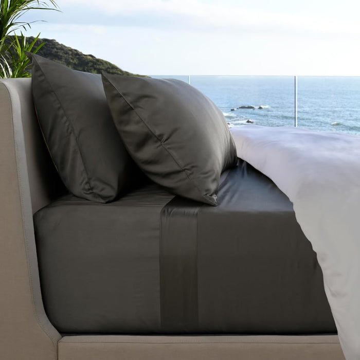 Cariloha Resort 4-Piece Sateen Sheet Set | Blue Lagoon | Queen | Viscose Material | Thermal-Regulating, Extra Soft Cooling Sheets