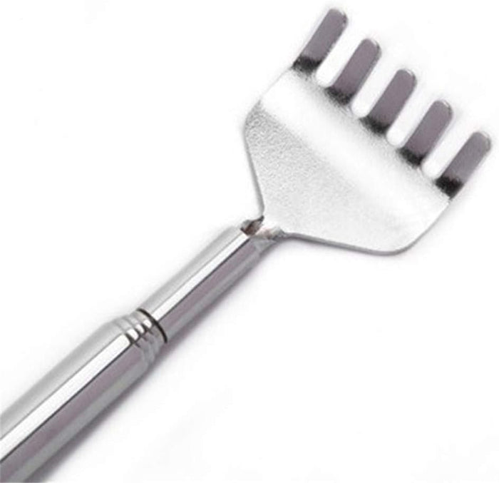 Back Scratcher Massager Stainless Steel Portable Telescopic Back Itch Scratcher Heath Care(Silver Color)