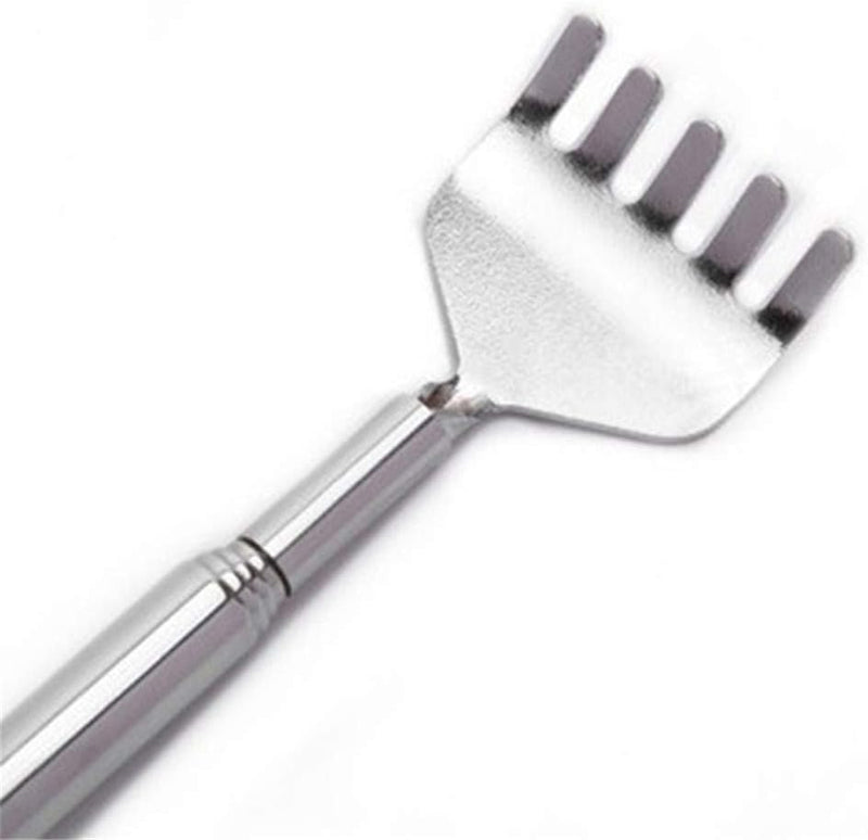 Back Scratcher Massager Stainless Steel Portable Telescopic Back Itch Scratcher Heath Care(Silver Color)