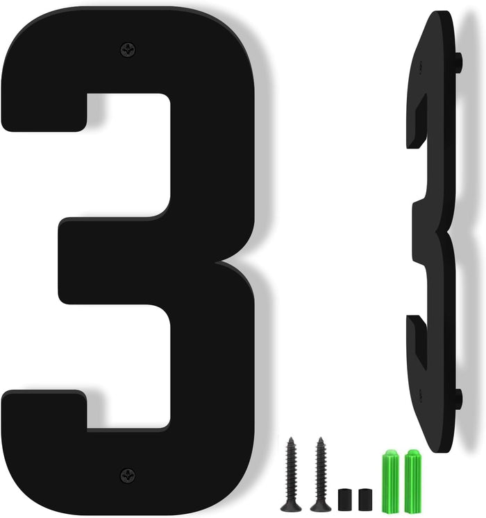 8 Inch Floating Black Acrylic House Numbers Letters, House Address Numbers for Outside, Modern Acrylic Letters, Black Address Letter and Number for Home Office Yard (A)
