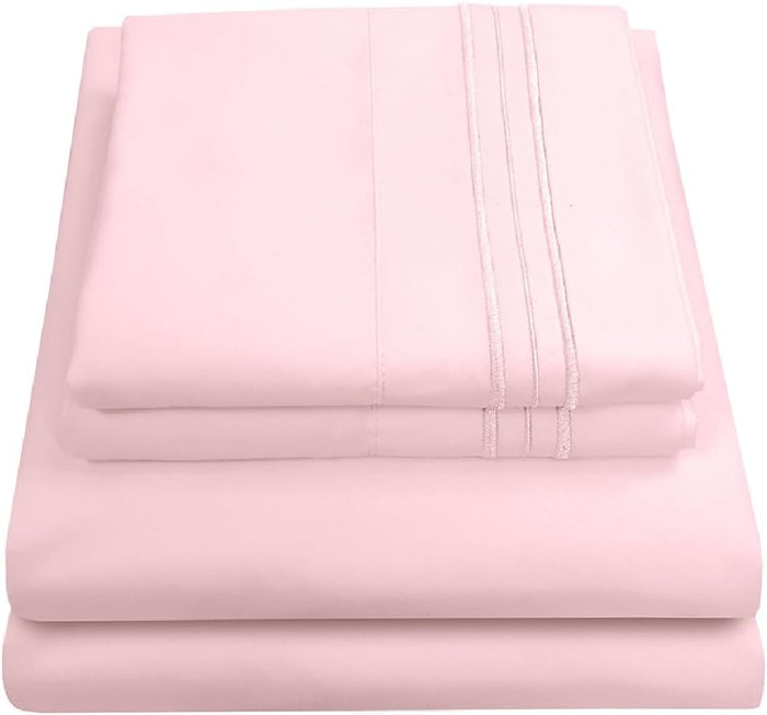 Full Size Sheet Sets - Breathable Luxury Sheets with Full Elastic & Secure Corner Straps Built In - 1800 Supreme Collection Extra Soft Deep Pocket Bedding Set, Sheet Set, Full, Red