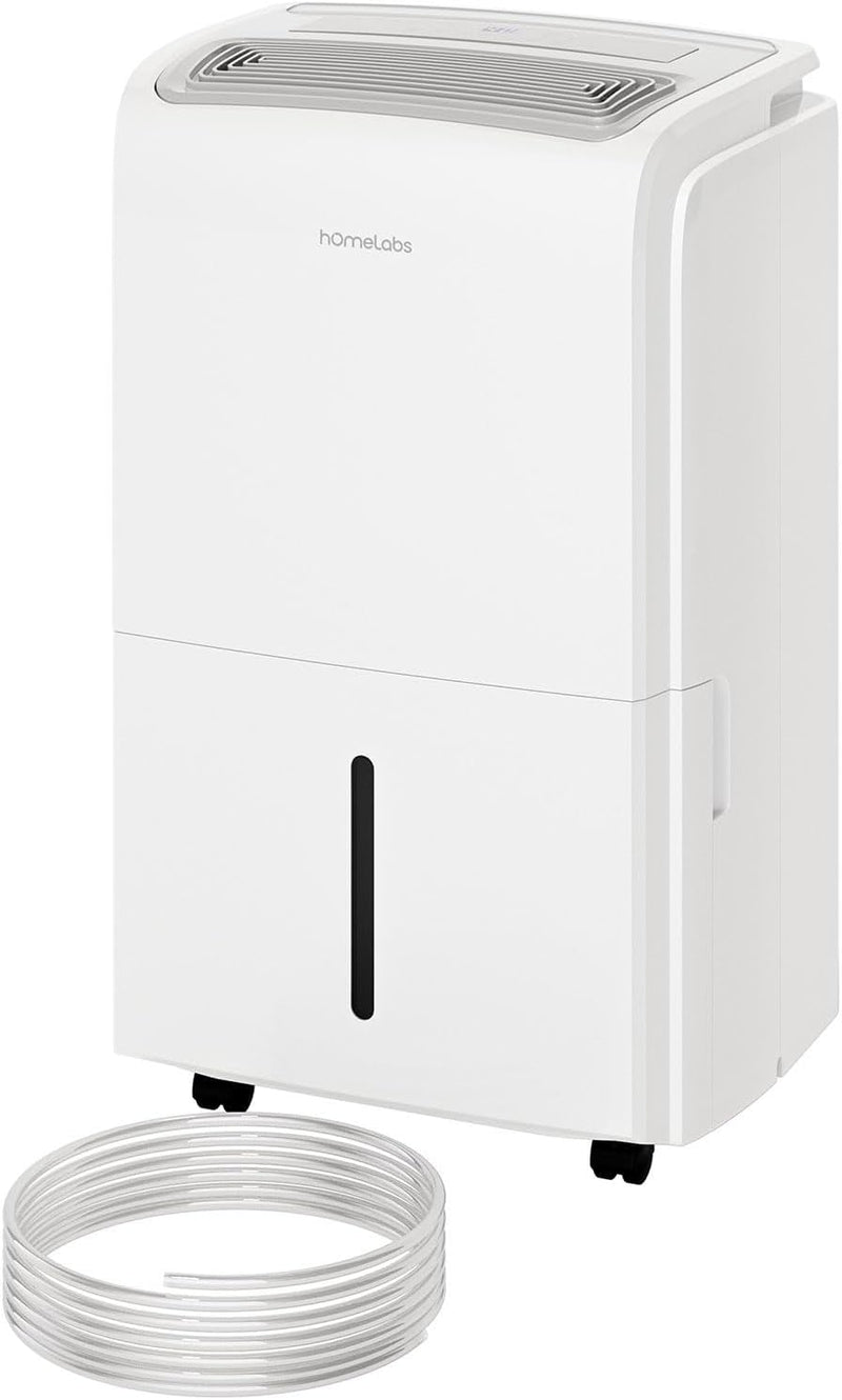 hOmeLabs Dehumidifier for Home, Office, Basements with Powerful Moisture Removal, Humidity Control, Auto Shut-off, Quiet Operation - 7,000 Sq Ft Wi-Fi with Pump (50 Pint MAX 120 Pint at 95°F, 90% RH)