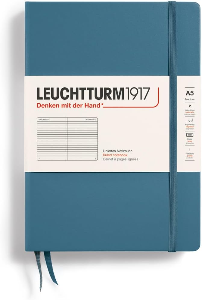 LEUCHTTURM1917 - Notebook Hardcover Medium A5-251 Numbered Pages for Writing and Journaling (Rising Sun, Dotted)