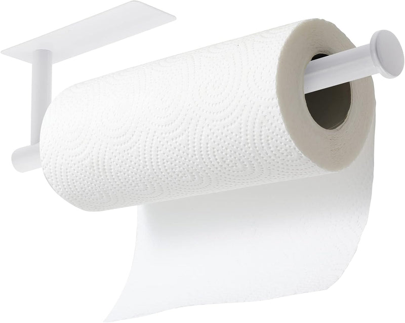 theaoo Paper Towel Holder - Under Cabinet Paper Towel Holder for Kitchen, Adhesive Paper Towel Roll Rack for Bathroom Towel, Wall Mounted Matte Black Paper Towel Rack, SUS304 Stainless Steel