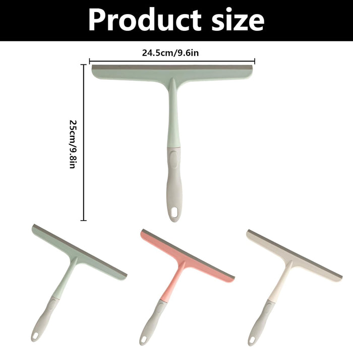 3 Pcs Shower Squeegee for Glass Doors, Car Window Squeegee, Streak-Free Mirror Cleaner Tool for Bathroom Kitchen Sink Countertop Tile Glass Shower Door Scraper Household Squeegees, with 3 Hooks